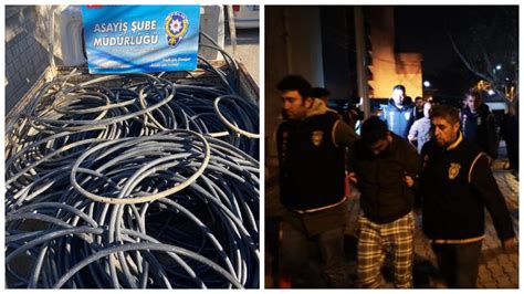 900 bin liralık kablo hırsızlığına 3 tutuklama